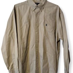 Ralph Lauren Men's Tan Button-Down Shirt